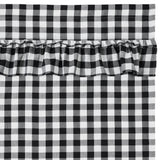 Annie Black Buffalo Check Ruffled Extra Long Panel Curtain-Lange General Store