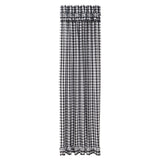 Annie Black Buffalo Check Ruffled Extra Long Panel Curtain-Lange General Store