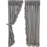 Annie Black Buffalo Check Ruffled Panel Curtains-Lange General Store