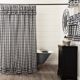 Annie Black Buffalo Check Ruffled Shower Curtain-Lange General Store