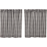 Annie Black Buffalo Check Tier Curtains 36"-Lange General Store