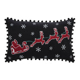 Sable Ann Check Santa Sleigh Pillow 14 x 22-Lange General Store