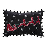 Sable Ann Check Santa Sleigh Pillow 9.5 x 14-Lange General Store