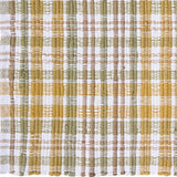 Sage & Mustard Plaid Chindi Rag Rug  fabric with a checkered pattern in earthy tones on a white background