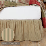 Sage Winds Green Ticking Stripe Bed Skirt