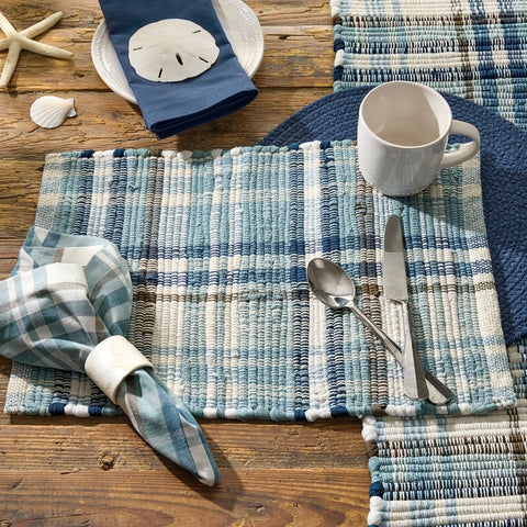 Saxe Blue Chindi Placemats-Lange General Store