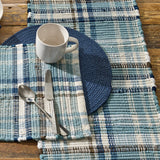 Saxe Blue Chindi Table Runners-Lange General Store