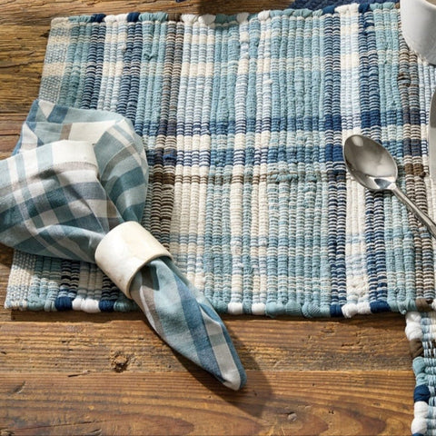 Saxe Blue Plaid Napkins-Lange General Store