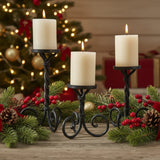 Scroll Pillar Candle Holder Set-Lange General Store
