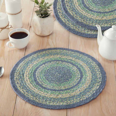 Sea Glass Braided Trivet 15" Set of 3