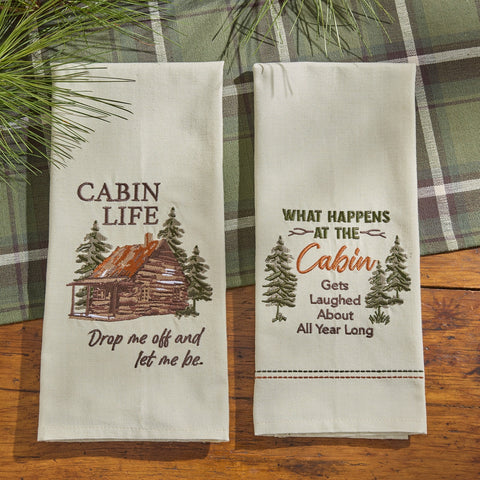 Secluded Cabin Dishtowels-Lange General Store
