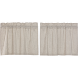 Hatteras Seersucker Blue Ticking Stripe Tier Curtains 24"-Lange General Store