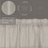 Seersucker Blue Ticking Stripe Tier Curtains 36"-Lange General Store