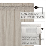 Seersucker Blue Ticking Stripe Tier Curtains 36"-Lange General Store