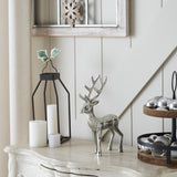 Shiny Silver Reindeer Figurine-Lange General Store