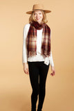Sienna Plaid Scarf - Wine-Lange General Store