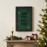 Silent Night Holy Night sign in a square Christmas lifestyle setting