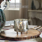 Silver Christmas Mercury Glass Candle Holder-Lange General Store