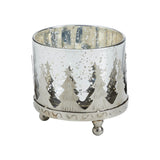 Silver Christmas Mercury Glass Candle Holder-Lange General Store