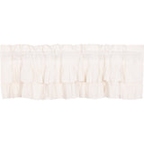 Simple Life Flax Antique White Ruffled Valance-Lange General Store