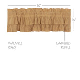 Simmington Khaki Ruffled Valance