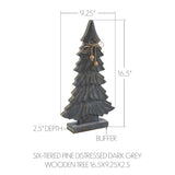 Six-Tiered Pine Distressed Dark Grey Wooden Tree-Lange General Store