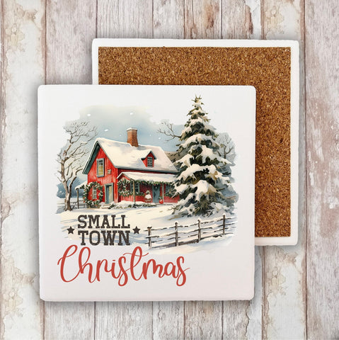 Small Town Christmas Stone Coaster-Lange General Store