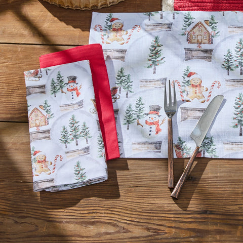 Snow Globe Wonders Cotton Cloth Napkins Set of 4