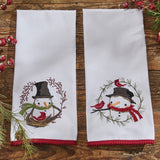 Snowman And Cardinals Dishtowels