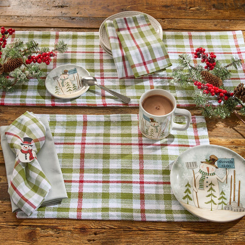 Snowman Plaid Placemats Set of 4