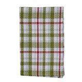 Snowman Plaid Waffle Dishtowel Set of 2