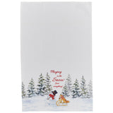 Snowman With Sled Dishtowel-Lange General Store