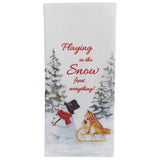 Snowman With Sled Dishtowel-Lange General Store