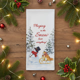 Snowman With Sled Dishtowel-Lange General Store