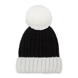 Sofia Ribbed Beanie - Black/White-Lange General Store