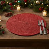 Solid Red Braided Placemats-Lange General Store