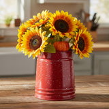 Speckled Enamelware Utensil Crock - Red-Lange General Store