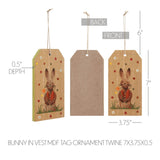 Spring In Bloom Bunny In Vest Tag Ornament-Lange General Store