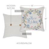 Spring Wreath He is Risen Pillow-Lange General Store