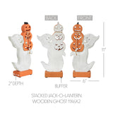 Stacked Jack-O-Lantern Wooden Ghost-Lange General Store