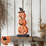 Stacked Wooden Jack-O-Lantern-Lange General Store