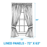 Stanton Black Long Panel Curtains-Lange General Store