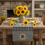 Stanton Black Sunflower Table Runner 54"-Lange General Store