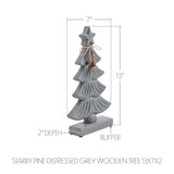 Starry Pine Distressed Grey Wooden Tree-Lange General Store