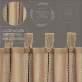 Stitched Burlap Natural Valance