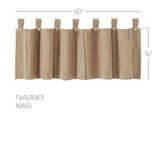 Stitched Burlap Natural Valance