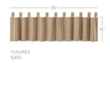 Stitched Burlap Natural Valance