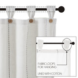 Stitched Burlap White Valance