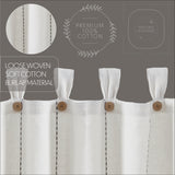 Stitched Burlap White Valance