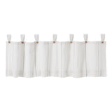 Stitched Burlap White Valance